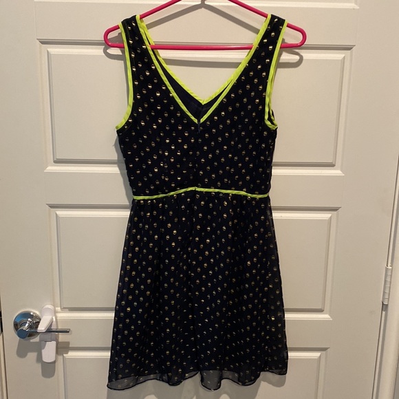 Navy and gold Polka dot dress - Picture 2 of 3